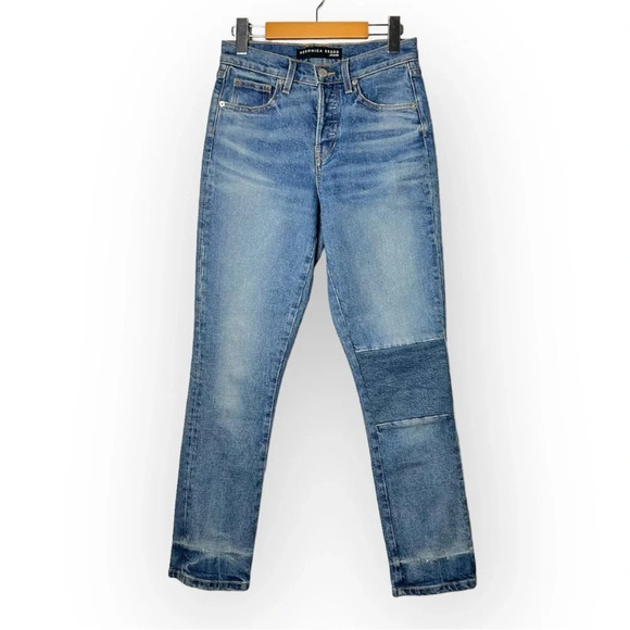 Veronica Beard Ryleigh Patched Slim Straight High  Rise Jeans - Picture 4 of 13